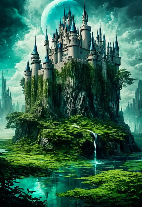 (Take me into a world different from my own, Plants flourish, animal, And magical tranquility),(Create a dreamlike and surreal castle landscape, Blending colors in unique ways，Create striking landscapes),(Merge your art with Technetic Dreams),
