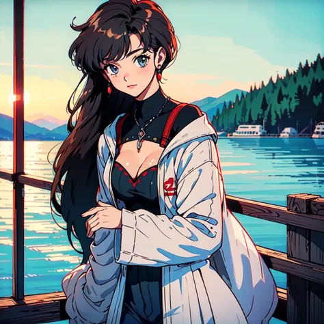 Incorporating elements of 80&#39;s retro vibes and city pop、Create a masterpiece album cover illustration with SeaArt。With the highest quality animation style、Draw a blonde short-haired girl。Her eyes are blue、Dressed like a rapper、She&#39;s striking her be...