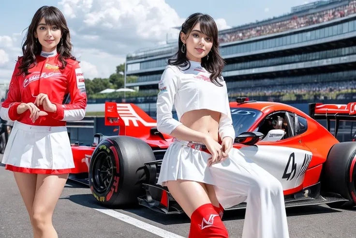 (masterpiece), ( motogp racing girls), (eyeliner:0.5),(blush:0.5), black hair, a faint smile, beautifully繊細な少女を指す, highly detail...