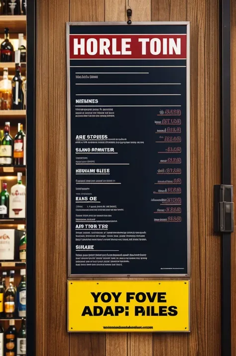 A simple background to encourage alcohol sales, an empty space at the bottom where I can advertise 