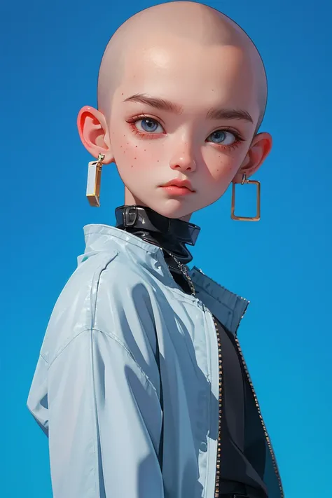 Blind Box,Simple Background,Blind Box,Simple Background，Shaved Head，Blonde Hair，Margiela，balenciaga，Vetments,High Fashion，black，whole body