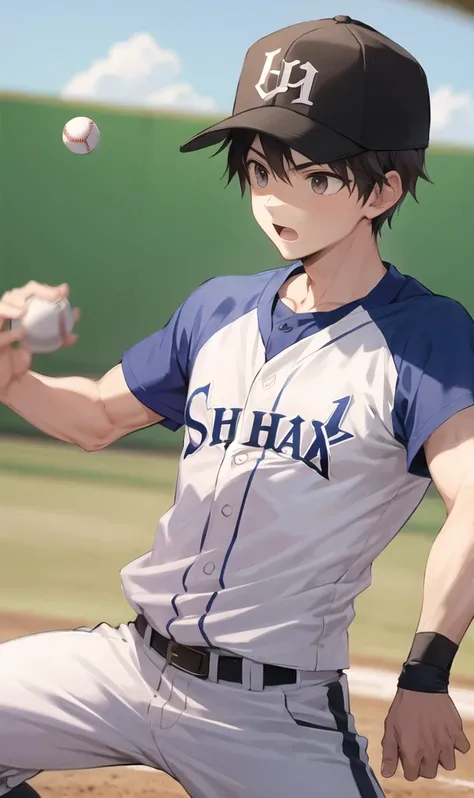 Boy throwing a baseball