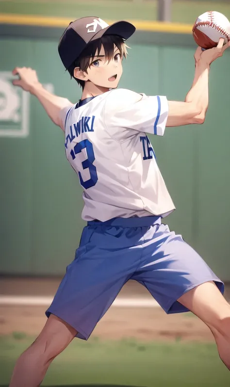 Boy throwing a baseball