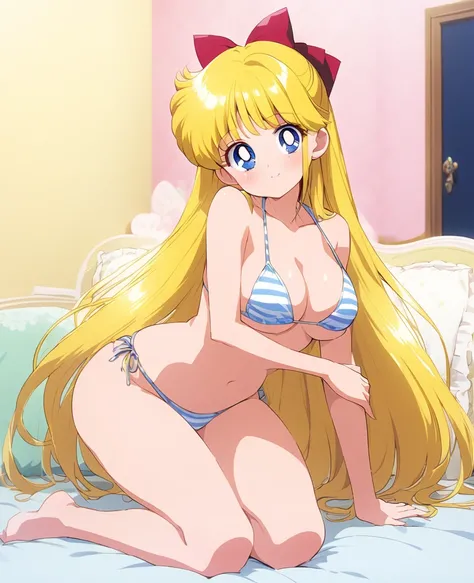 Large breasts 、Leaning on、Full body sexy pose、bikini、Sexy Face、Big eyes、The buttocks are also big、Cute room、Minako Aino