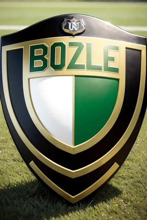 Football shield with name UPF 2024 Color green Color black With gold 