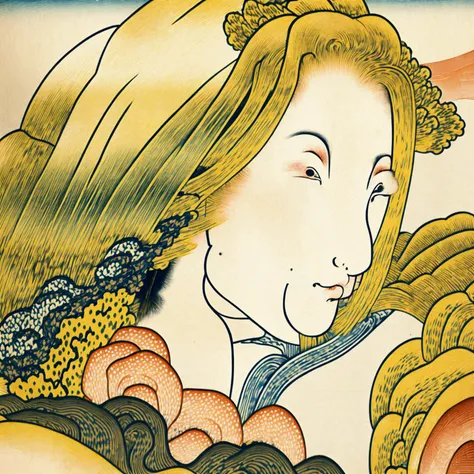 (((The Birth of Blonde Venus)))、(((Beautiful blonde woman close-up)))、，(((Ukiyo-e)))、Royal Sister，Jay&#39;s official art,Unity8k wallpaper,Ultra-detailed,Beauty and aesthetics,masterpiece,Highest quality,(zIntertwined,Mandala,Tangled,Intertwined),(Fractal ...