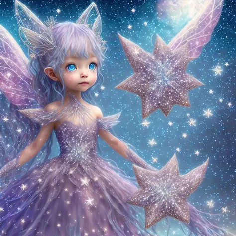 no humans、star fairyで白くて青いかわいい幻想の生き物、star fairy、