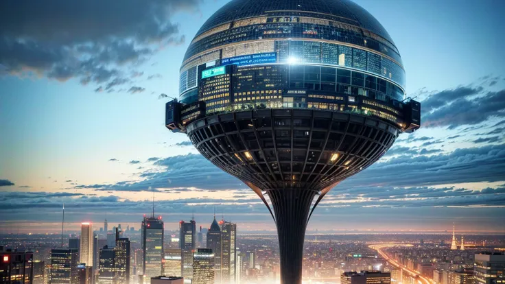 (Best quality,4K,8K,A high resolution,Masterpiece:1.2),Ultra-detailed,(Realistic,Photorealistic,photo-realistic:1.37),Futuristic floating city,Futuristic technology,Huge urban high-tech tablet platform,Airship,Floating in the sky,Futuristic city,Small airs...