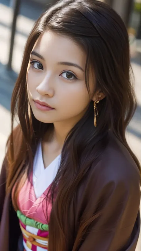 Cute Japanese woman, (16 years old), (Very cute face: 1.3), White moist skin, Looking at the camera, Melancholy expression,
BREAK,
Idol,
BREAK,
(Wearing cute kimono: 1.3), (Highly revealing kimono), Very large earrings, Short length,
BREAK,
(Fighting pose:...