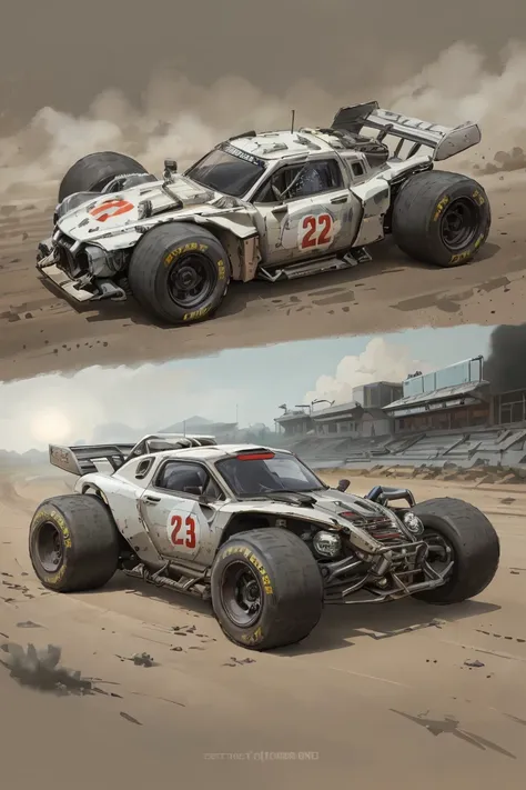 futuristic dirt track racing cars