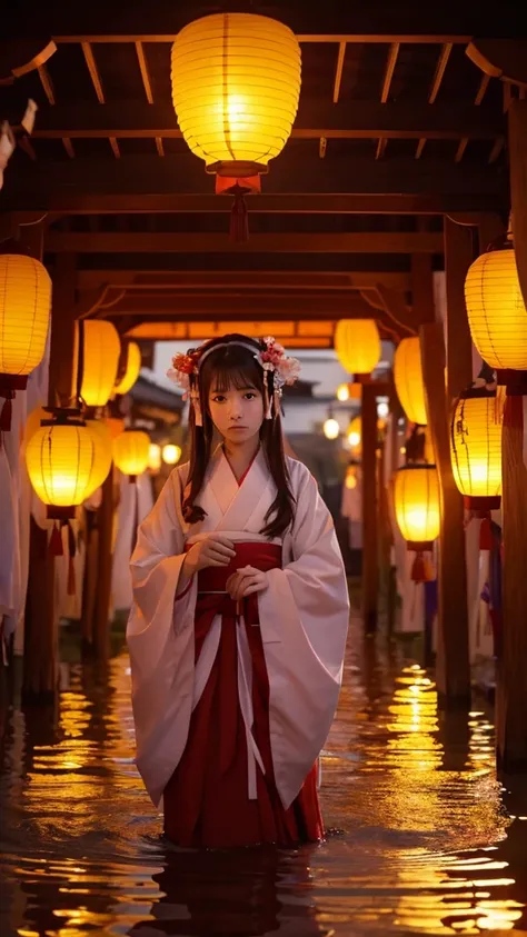 Lantern Floating: Sad-faced Shrine Maiden