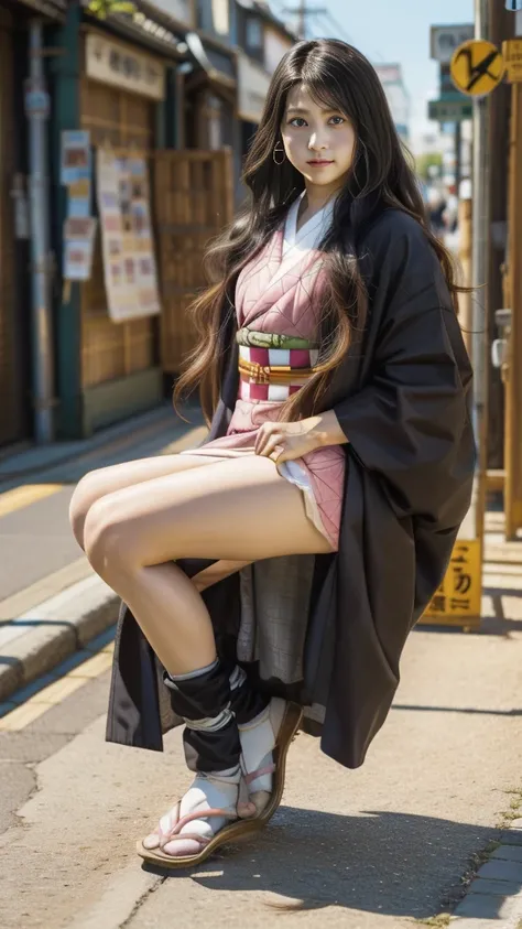 Cute Japanese woman, (16 years old), (Very cute face: 1.3), White moist skin, Looking at the camera, Melancholy expression,
BREAK,
Idol,
BREAK,
(Wearing cute kimono: 1.3), (Highly revealing kimono), Very large earrings, Short length,
BREAK,
(Fighting pose:...