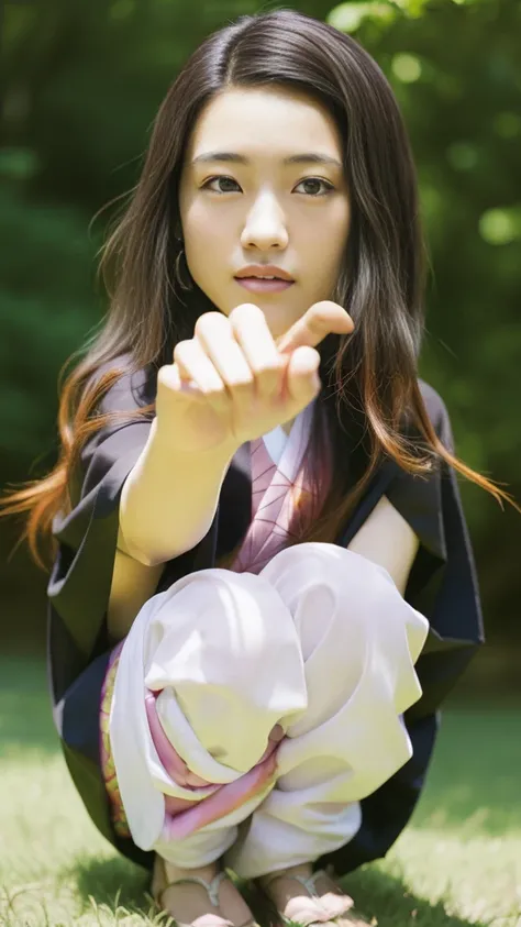 Cute Japanese woman, (16 years old), (Very cute face: 1.3), White moist skin, Looking at the camera, Melancholy expression,
BREAK,
Idol,
BREAK,
(Wearing cute kimono: 1.3), (Highly revealing kimono), Very large earrings, Short length,
BREAK,
(Fighting pose:...