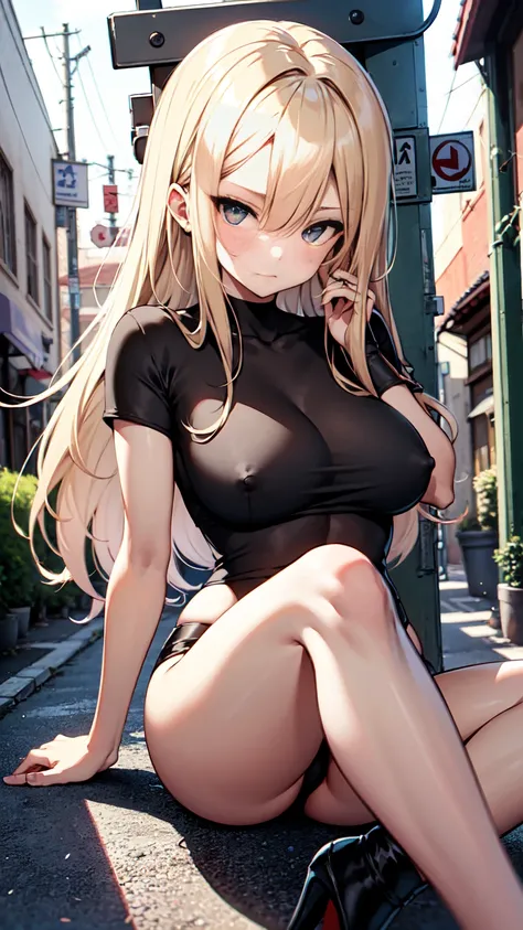 Perfectly shaped、Perfect limbs、High quality、1 girl、tits、Small breasts、Tight body、Curved waist、Spread your legs、Sitting、Nipples visible through shirt、blush、((over head shot:1.5)), Staring at me with a seductive look、A face as lustrous as a prostitute、Dark B...