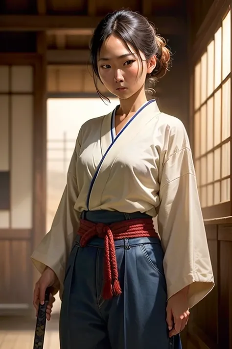 ((best qualityer)), ((work of art)), (detailded), gogo character from kill bill. Japanese sword safety.