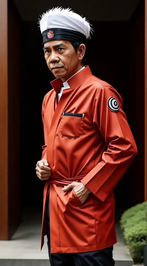 President Jokowi dodo wearing Naruto hokage costume