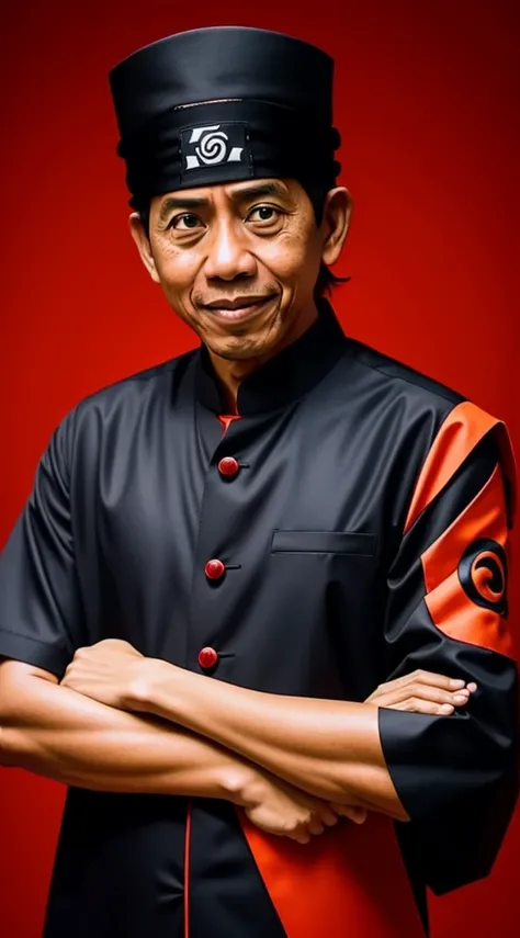 President Jokowi dodo wearing Naruto hokage costume