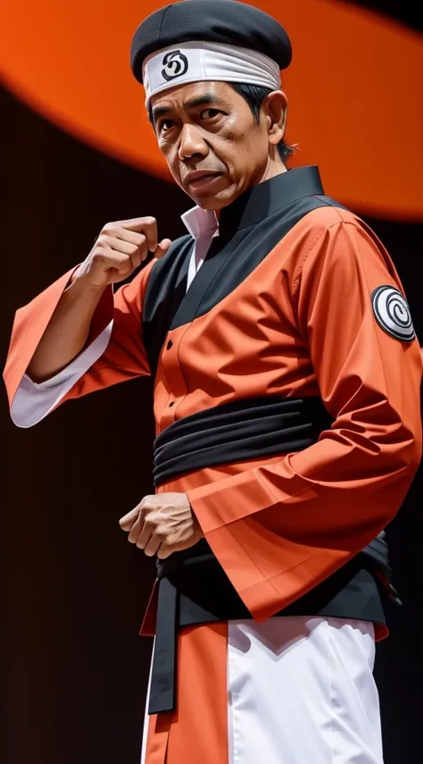 President Jokowi dodo wearing Naruto hokage costume