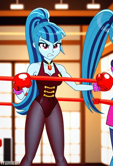 Eqg angry rainbow dash  at a school in  in bodystocking boxing sonata dusk 