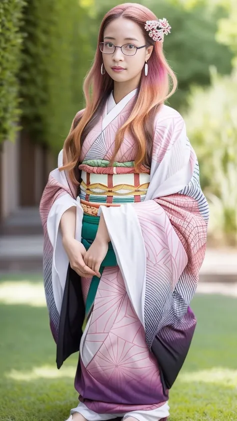 Cute Japanese woman, (16 years old), (very cute face), white moisturized skin, looking at the camera, melancholy expression, (glasses: 1.4),
BREAK,
Idol,
BREAK,
(wearing cute kimono: 1.3), (kimono with high exposure), very large earrings, short length,
BRE...