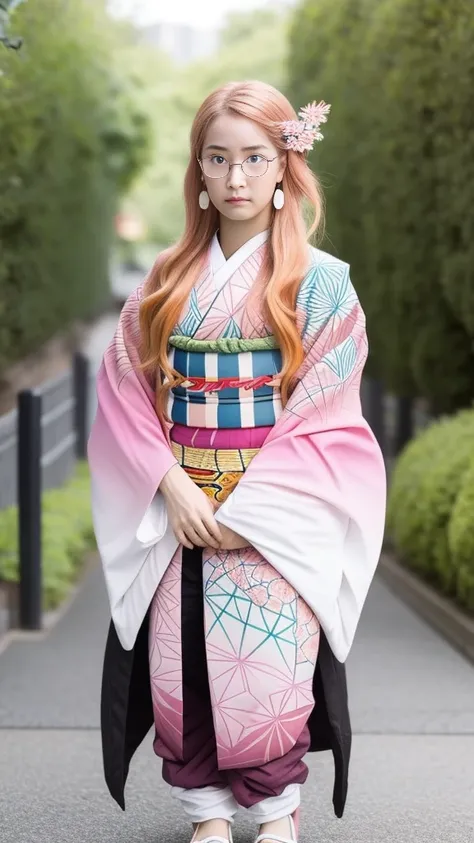 Cute Japanese woman, (16 years old), (very cute face), white moisturized skin, looking at the camera, melancholy expression, (glasses: 1.4),
BREAK,
Idol,
BREAK,
(wearing cute kimono: 1.3), (kimono with high exposure), very large earrings, short length,
BRE...