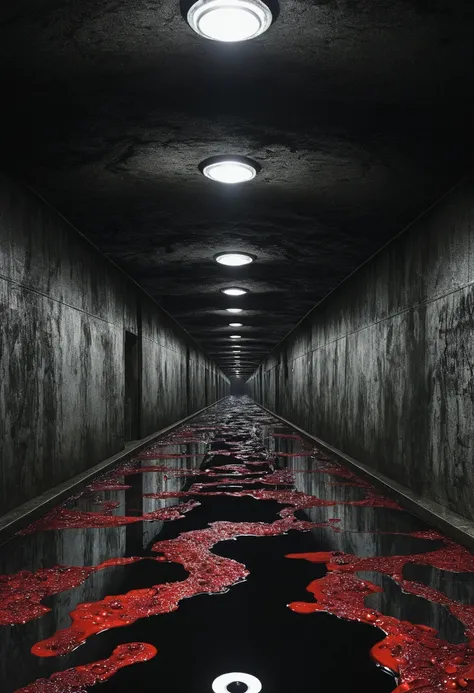 Pitch-black tunnel、Connected to another world、Blood pool、blood droplets、Swirl、darkness、Painting:Junji Ito