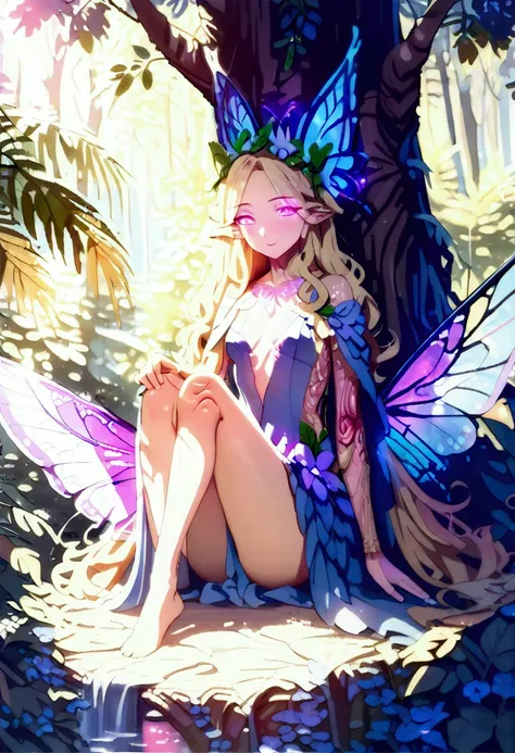 a picture of a jungle fairy, an extraordinary beautiful, elegant beauty, divine beautiful fairy, ((anatomically correct: 1.5)) s...