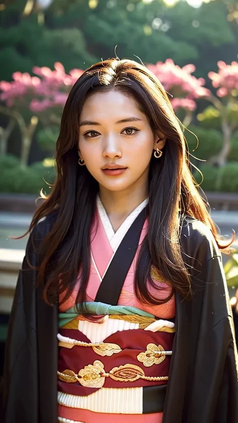 Cute Japanese woman, (16 years old), (very cute face), white moisturized skin, looking at the camera, melancholy expression,
BREAK,
Idol,
BREAK,
(wearing cute kimono: 1.3), (highly revealing kimono), very large earrings, short length,
BREAK,
(long hair), (...