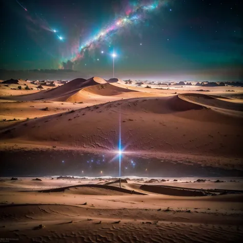 ((best quality)), ((masterpiece)), (detailed),  desierto de evening ((incredible dunes)) (( sky stars)) ((evening)) ((galaxies s...