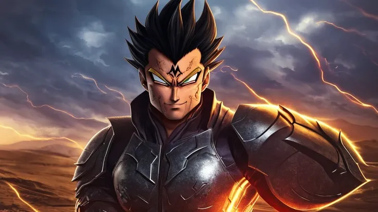 appearance:

hair: kazar has spiky black hair, typical of saiyans, but with red streaks that highlight his individuality. his ha...