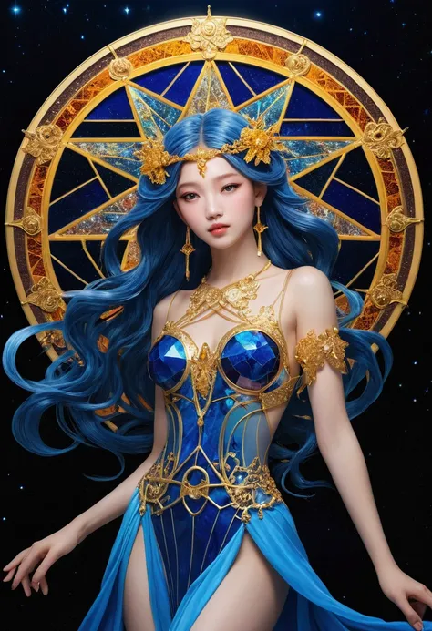 ( Absurd , high quality , Super detailed, Watch your hands )Zodiac sign - Goddess of Sagittarius , Similar to the goodness of Latin . Optimistic, fair, Funny and intelligent face . recklessness, Ruthless, impatient, Overconfident style . Dark blue eyes (Ey...