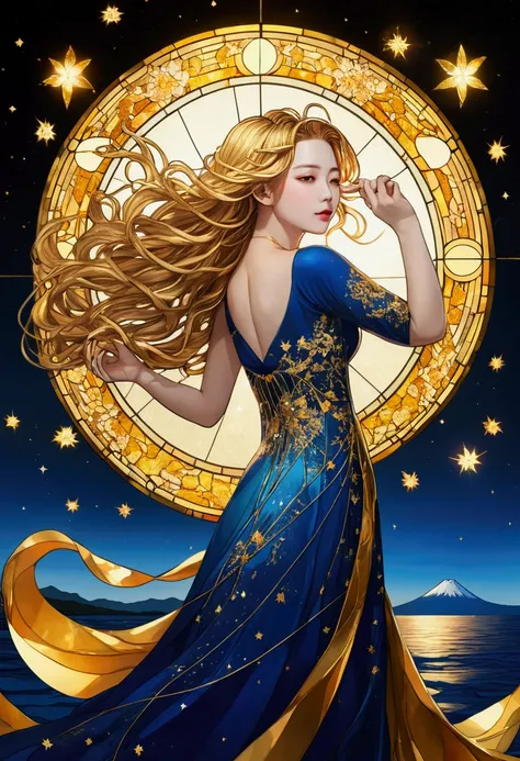 mount. Mount Fuji can be seen at sunrise beyond Enoshima( Absurd , high quality , Super detailed, Watch your hands )Zodiac sign - Goddess of Sagittarius , Similar to the goodness of Latin . Optimistic, fair, Funny and intelligent face . recklessness, Ruthl...