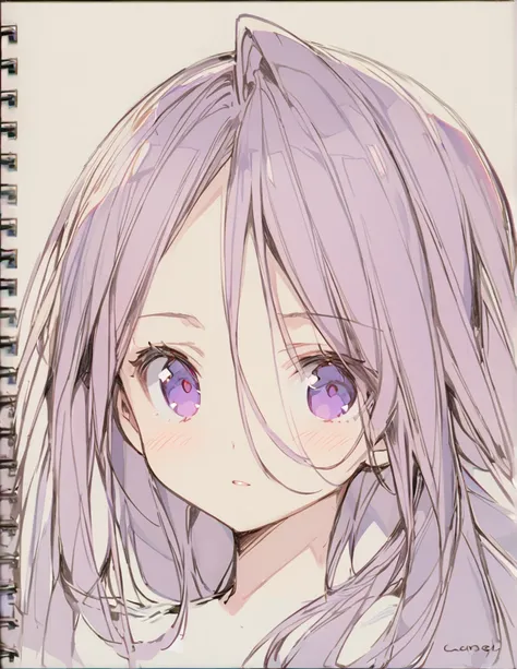 A girl (Sketches), (Open Close), (Small body), (blue:1.5） (long Hair:1.9), (purple eyes)輝く　戦う
