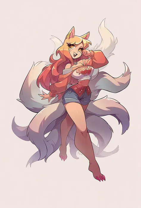 ahri kda woman furry art deco full body character references