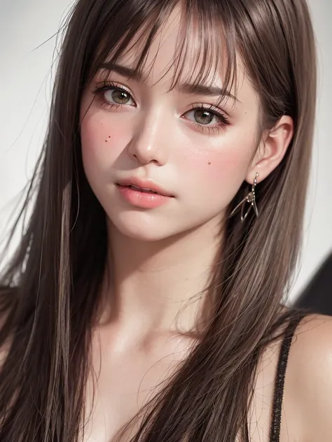 (Highest quality、8k、32K、masterpiece、Hmph:1.2)、(RAW Photos)、(Realistic)、(Photorealistic:1.2)、(High resolution)、Very detailed、Very beautiful face and eyes、1 girl、Round and small face、Big breasts and small waist、Delicate body、(close、Highest quality、Attention ...