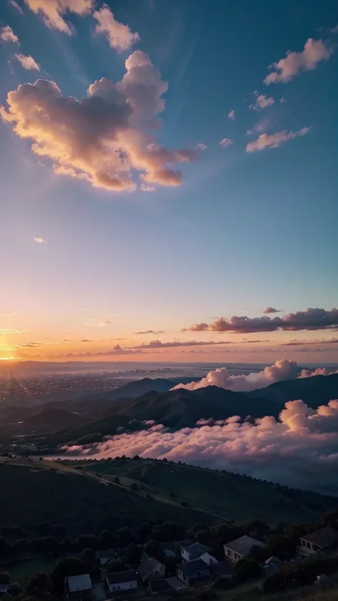 Sky picture, Sunset, instagram story material, aesthetic, heart shaped cloud 