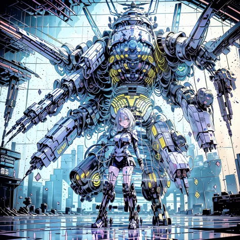 masterpiece, best quality, ultra-detailed), liberty guardian-x1 mecha, 9 meters tall, 28 tons, hybrid propulsion system (electri...