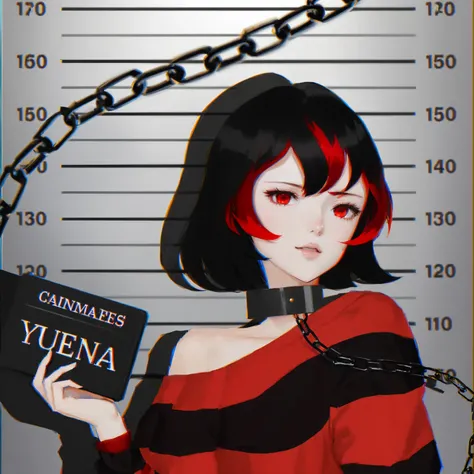 anime girl with red hair holding a book and chain, by Yuumei, in an anime style, yandere. tall, inspired by Yuumei, persona 5 inspired, in anime style, yume nikki, gapmoe yandere, yandere, persona 5 art style, persona 5 style, female protagonist 👀 :8, pers...