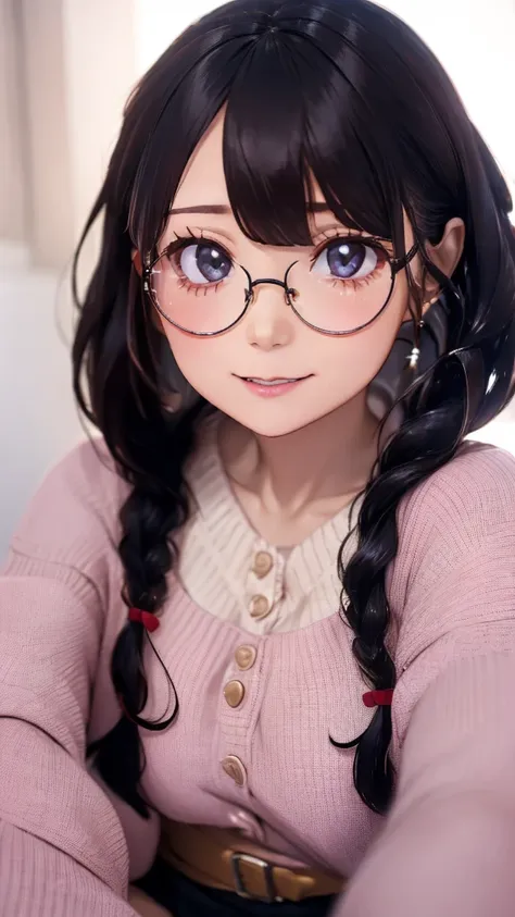 (((masterpiece,highest resolution,4k high resolution,crisp image quality:)pussy juice((beautiful black hair braids,glasses,)(bea...