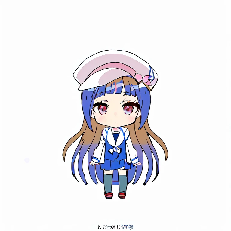 Anime girl in a sailor hat and blue dress, Travel Udon Neinaba, Little, Favorite character, Kantai Collection Style, Visual Novel Sprites, Anime Style, advanced digital Little art, anime Little, cushart krenz, wallpaper!, Nendoroid-like style, chiaki nanam...