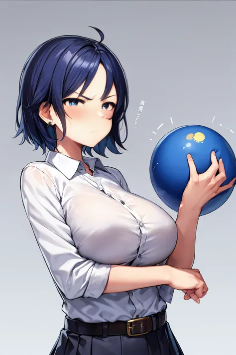 tomboy,blue-hair,short-hair,big-breast,school-uniform,tomboy,short-hair,18years-old,gang,earring,belt,super-big-breast,tsurime,h...