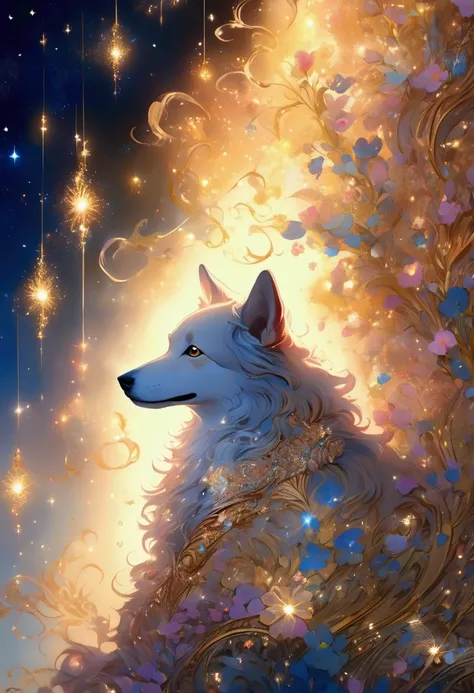 (null飛ぶ子犬), null, 星nullの至点, Inspired by the colorful glow of distant celestial bodies, lighting up the night null with a gentle hint of warmth and longing for the beauty that exists far beyond our reach, whole body, Award-winning, Movie stills, Emotional, ...