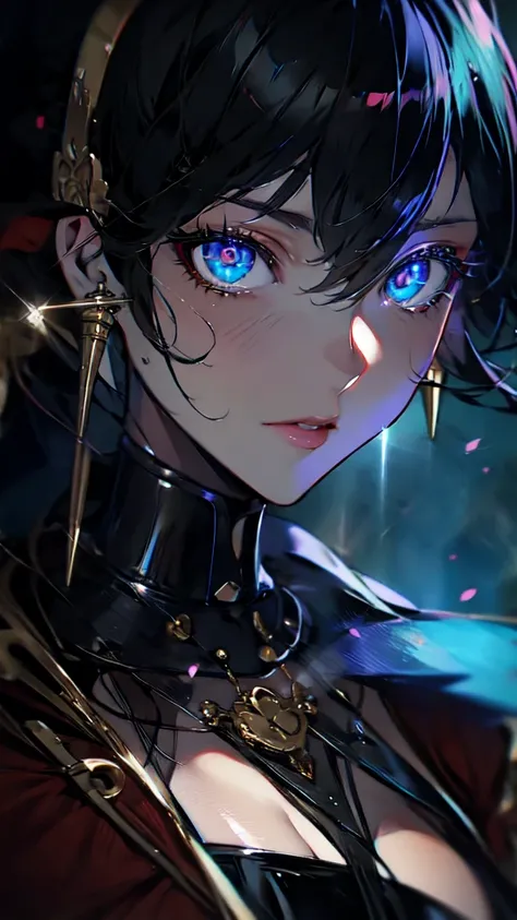 (Highest quality),(masterpiece), 8k,Very detailed, Detailed light, Best Shadow,Detailed reflective eyes, Beautiful Eyes, Very detailedな顔,One person,Gloss,Fantasy,Quiet anger,Expressionless,looking at the camera,front,Black Hair,Yor briar,Spy&Family,assassi...