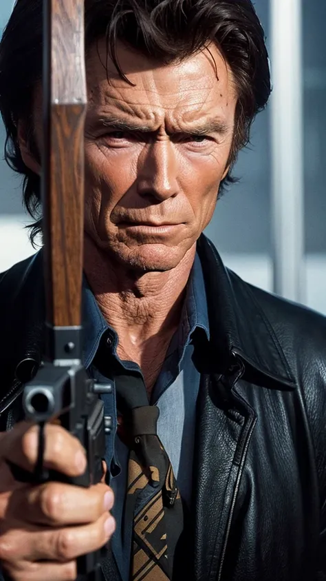 Midle age Clint Eastwood as Dirty Harry
