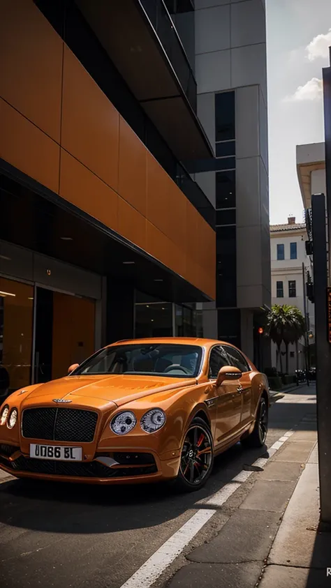 Bentley Flying Spur black and orange colour in los angelas