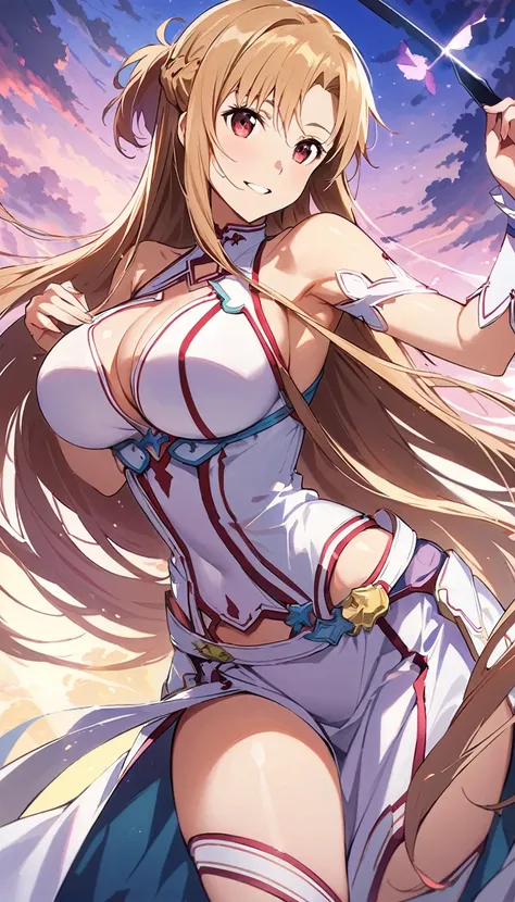 Asuna, Popular anime series「Sword Art Online」Iconic characters of, Beautifully illustrated in this high resolution poster wallpaper by talented artist g_Wow. The artwork showcases Asuna in stunning detail, Her captivating eyes and perfectly drawn lips、It c...