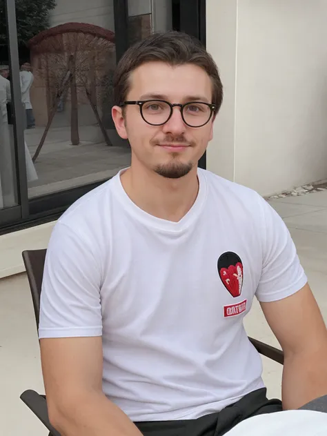 seb, wearing a fitted traditional embroidered vest and white shirt, tight shorts and shoes, standing outdoors, quaint European village backdrop, golden hour, natural lighting, relaxed confident expression, depth of field