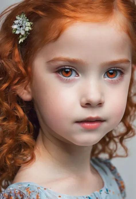 Can I get a 10 year old girl with red hair and orange eyes 