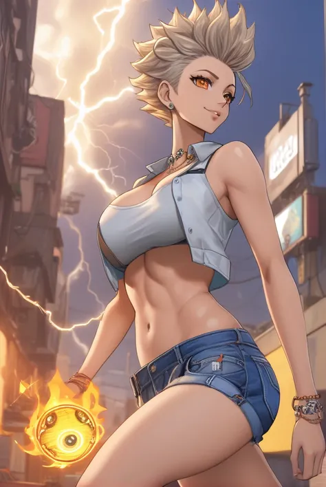 Prompts
Copiar prompts
(giorno:1.7), plein-air, Street,cyber punk_CityView, (very detailed background), dynamic pose, , dynamic angle, Unripe_eyeballs, Orange fire_frizzy wavy hair silver short mohawk silver dakini hair, (((clear_Skinned, melhorar, jewerly...