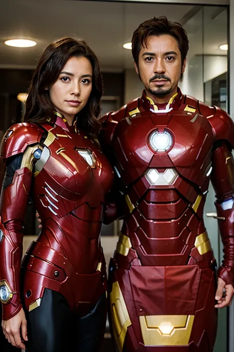 Couple wife and husband, iron man